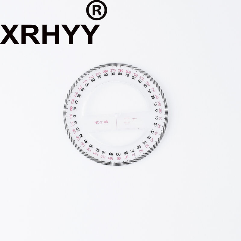 XRHYY z tworzywa sztucznego Super jasne skali pełna okrągły tworzyw sztucznych 360 stopni kątomierz linijka kąt Finder