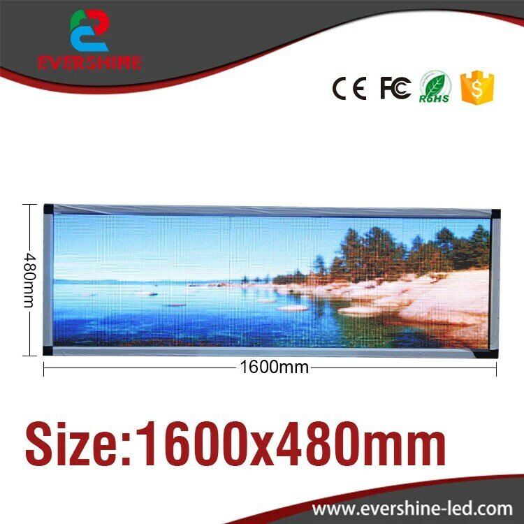 Pantalla LED P5 a todo color para exteriores, pantalla de vídeo publicitario SMD2727 3 en 1, RGB, 63 ''x 19''