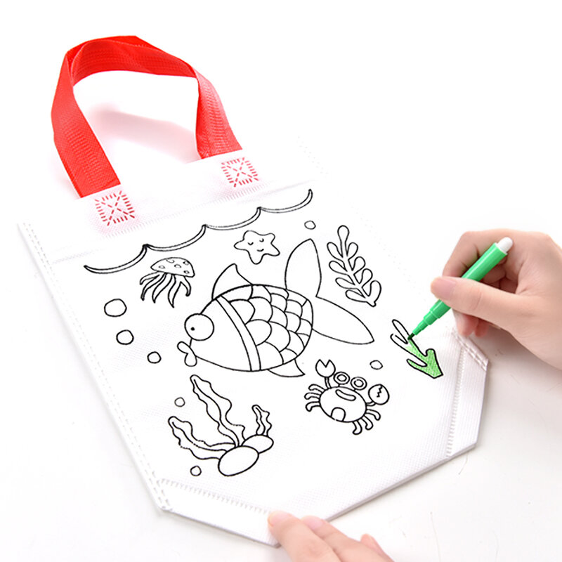 Saizhi краска собственного приготовления Рисунок игрушка цветная сумка с граффити ручной работы детей экологически чистый материал SZ3102