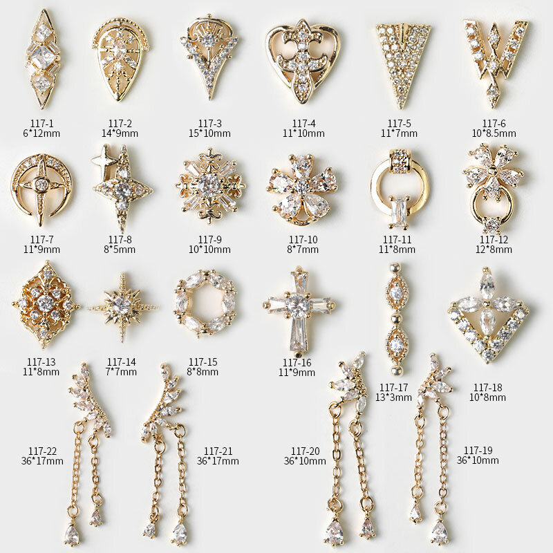 HNIaffiliés-Bijoux 3D en Métal pour Nail Art, Pendentif en Perle Japonaise, Décorations de Qualité Supérieure, Clip, Manucure, Breloques en Diamant, 2 Pièces