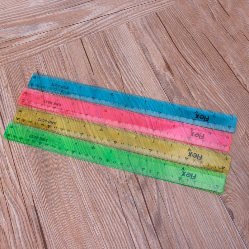 Regla suave de 30cm, regla Flexible multicolor, papelería creativa, material escolar