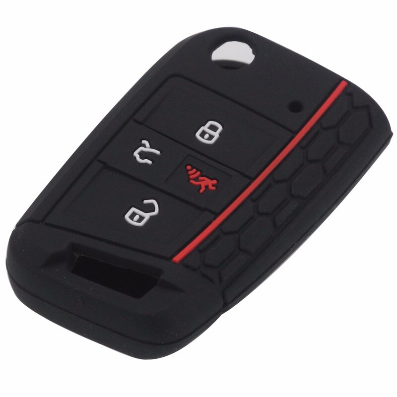 jingyuqin 4 Buttons Flid Key Silicone Fob Cover Case Skin For VW Polo 2016 2017 Golf 7 MK7 For Skoda Octavia Combi A7