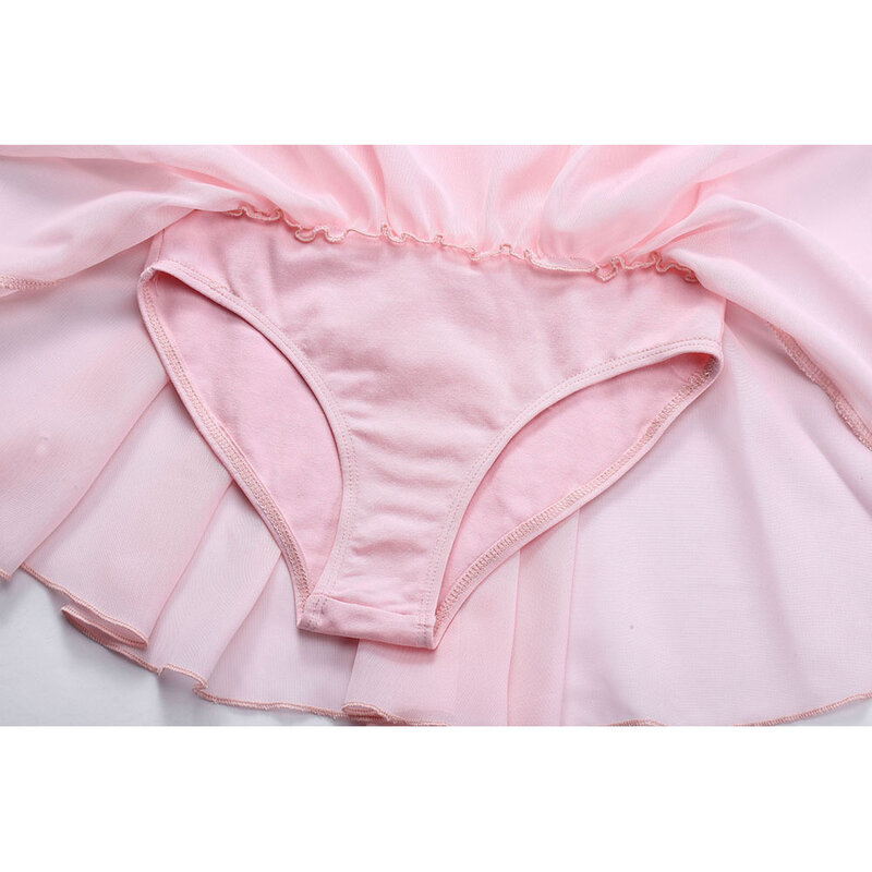 Vestido rosa ballet para meninas, collant infantil, bailarina tutu, trajes de dança