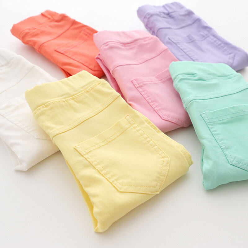 Pantalones pitillo de alta calidad para niños y niñas, Moda de Primavera y verano, Color caramelo