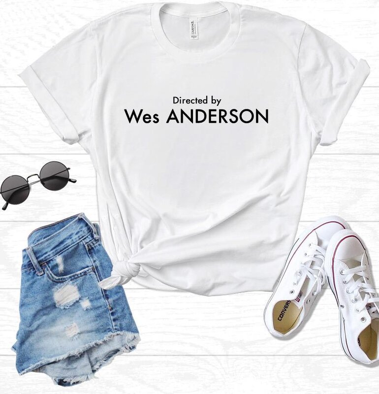Directed By Wes Anderson Print Women tshirt Casual Funny t shirt For Lady Girl Top Tee Hipster Ins NA-96
