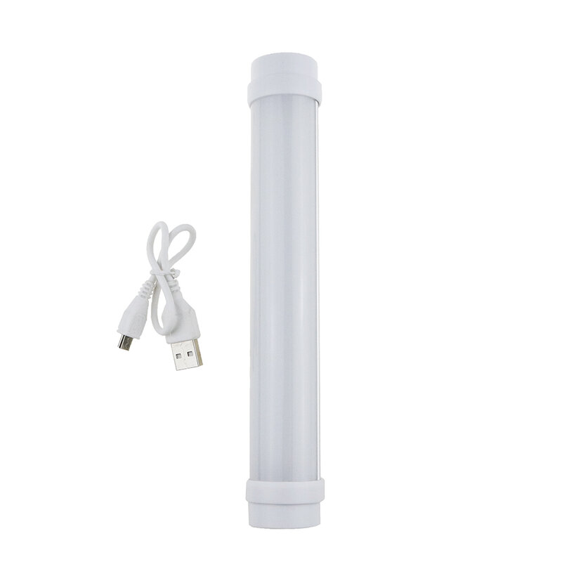 Lanterna regulável de led para áreas externas, tubo t8 branco com 5v, recarregável por usb, lâmpada portátil para acampamento