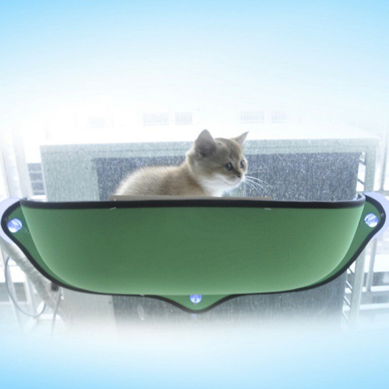 Removable Cat Sunbathing Hammock Bed for Window Solid Color Lounger Hanging Shelf Sofa Seat for Cat Rest House Cage