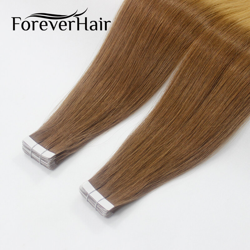 FOREVER HAIR Tape In 100% Real Remy Skin trama capelli lisci 20pcs estensioni dei capelli 40g Ombre Color T6/16 Tape Hair 16 "18" 20"