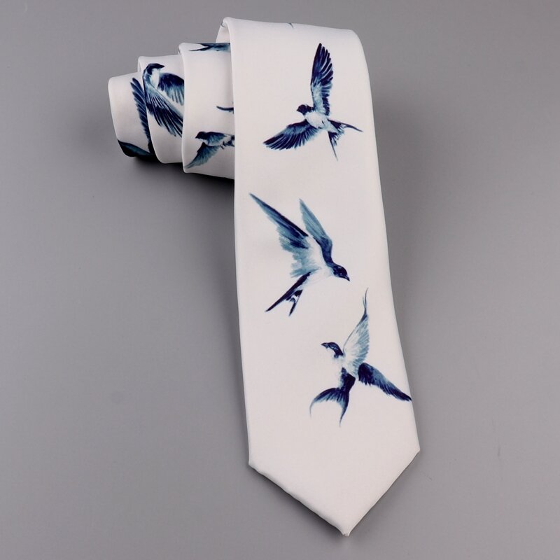 การออกแบบสร้างสรรค์ Tie Retro แนวโน้มบุคลิกภาพวรรณกรรมชายและนักเรียนหญิง Swallow Bird Tie