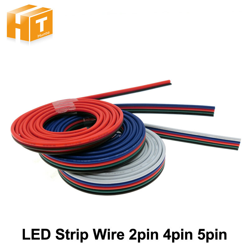 2pin 4pin 5pin 6pin Wires Lighting Accessories for Single Color / RGB / RGBW LED Strip Connection,1m/lot