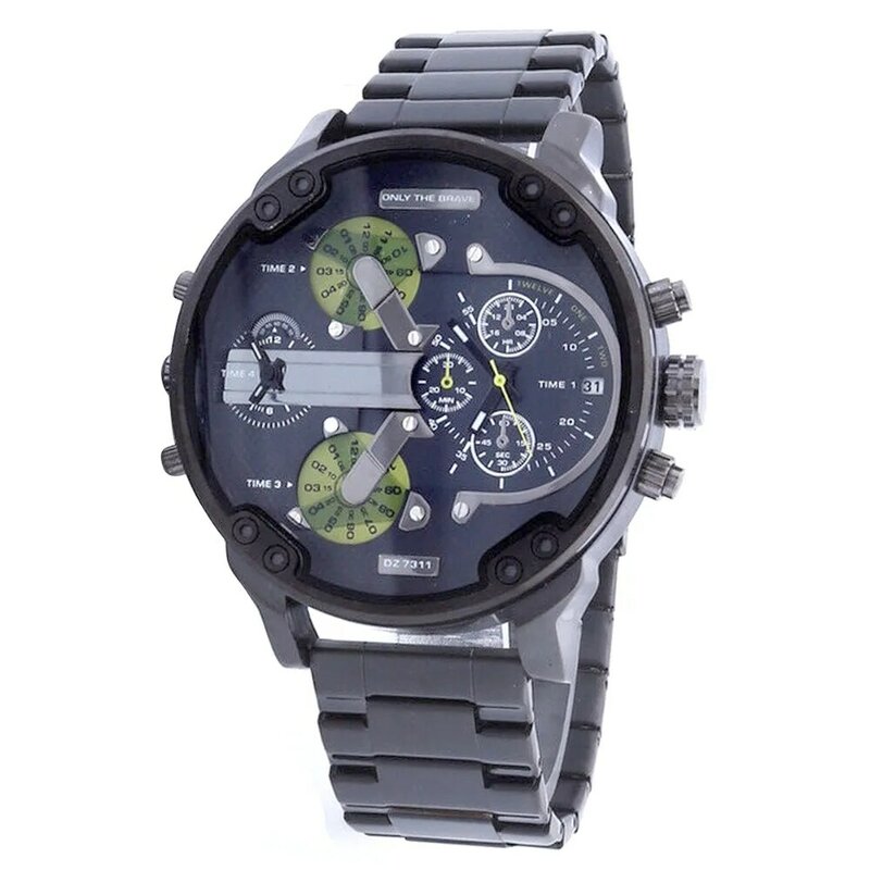 Reloj de negocios deportivo de lujo a la moda de 2018 para hombre, reloj deportivo de acero inoxidable de alta calidad, reloj de pulsera negro