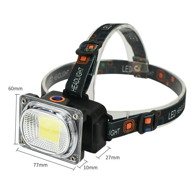 COB LED Headlamp Rechargeable COB Headlight White/Red/Green Lights 18650 Battery Head Torch Flashlight For Hunting Night Fishing