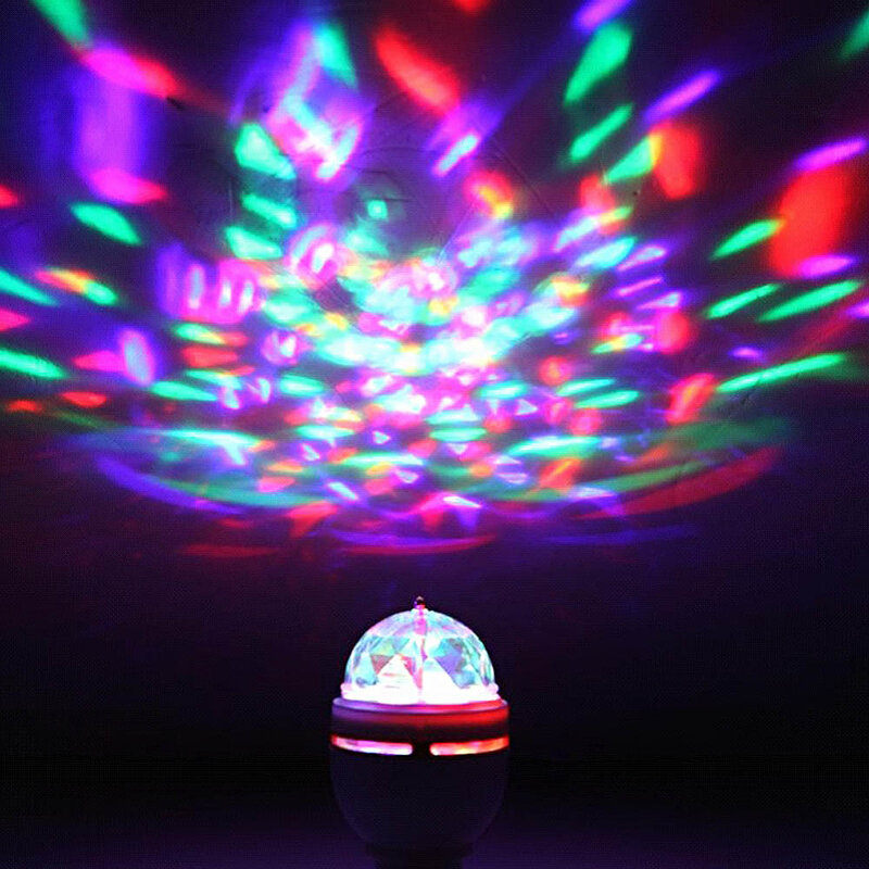 Mini projecteur portable multi-LED, laser, pour DJ, lumière de scène Disco, éclairage de fête de Noël, avec adaptateur de prise E27 à EU