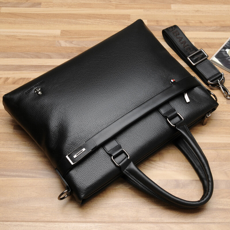 Men Genuine Leather Briefcase Male Business Travel Bag 14 Inch Laptop Bag Male Shoulder Bag Cross body Bag Cowhide Handbag