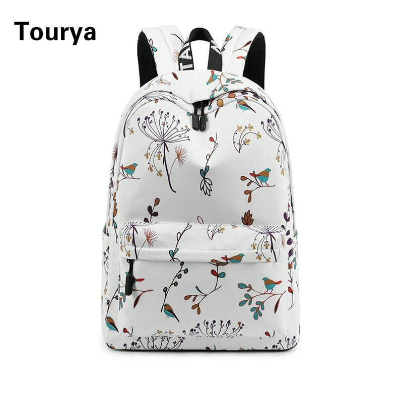 Tourya-Sac à dos étanche à fleurs pour femmes, sacs d'école pour adolescents, sac à dos pour ordinateur portable pour filles, sacs à livres, sac à dos de voyage, mode
