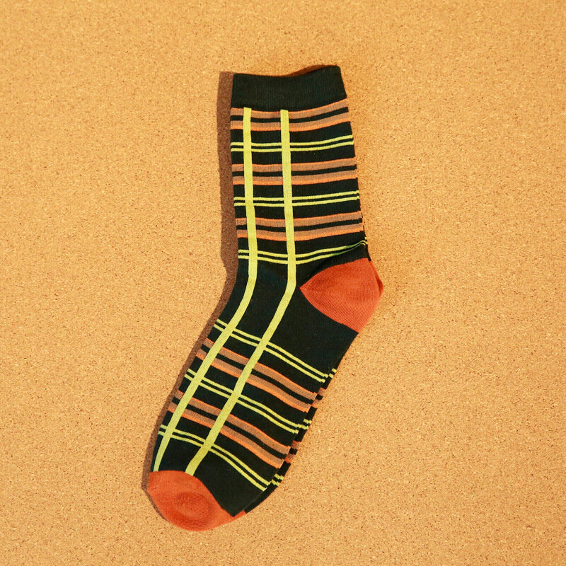 5 Pairs Männer Socken Trendy Persönlichkeit Vertikale Horizontale streifen Helle Farbe Männer Kurze Socke Herbst Winter Bequeme Socke Meia