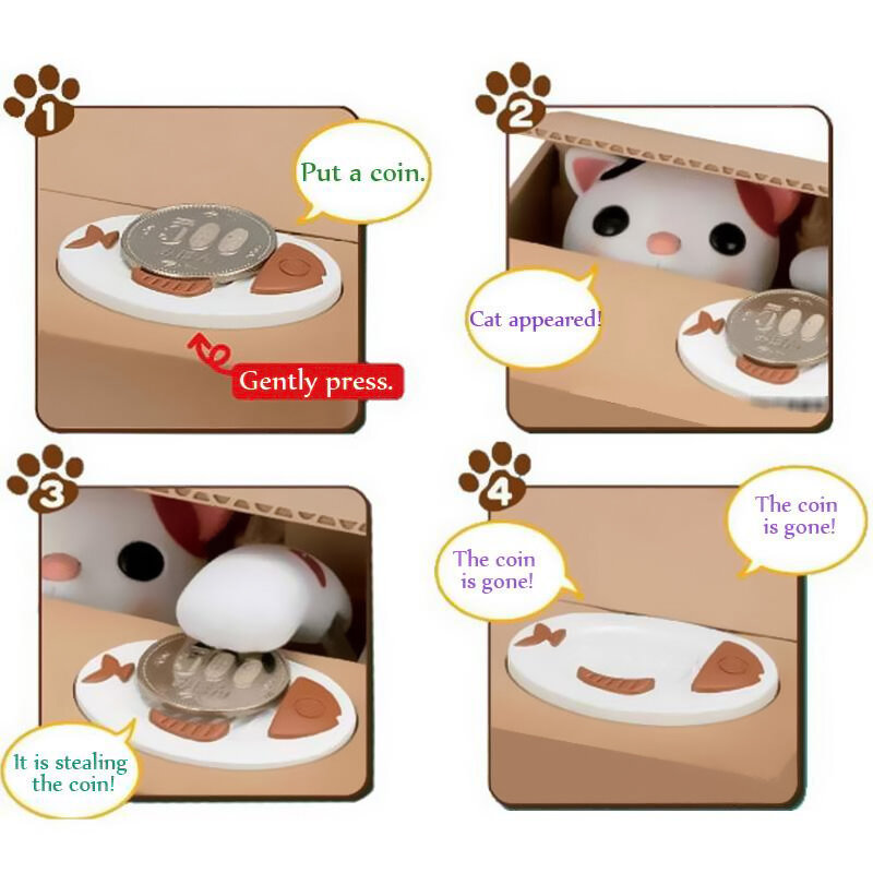 Panda pudełko na monety skarbonka dla dzieci automatyczny kot złodziej skarbonki zabawka prezent dla dzieci moneta skarbonka prezent na boże narodzenie