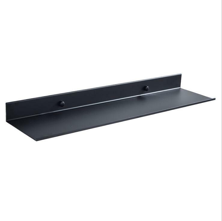 Estantes de baño Space Aluminium negro, estante de pared para cocina, ducha, almacenamiento, accesorios de baño, 30-60cm de longitud