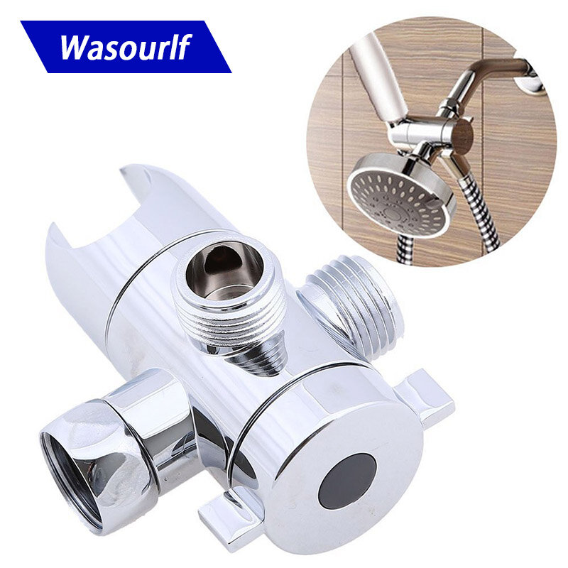 Wastourlf-クロームメッキのハンドヘルドシャワーヘッド,スイッチ,3つの方法,ダイバータータイプのプラスチックハンガー
