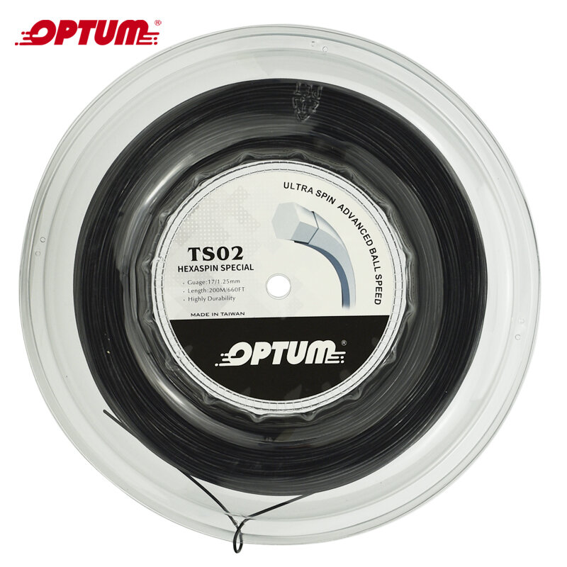 OPTUM-HEXRASPIN corda durável do tênis, corda durável, corda do Gym, Top-Spin, poliéster, 1,25 milímetros, 200m/reel, hexagonal