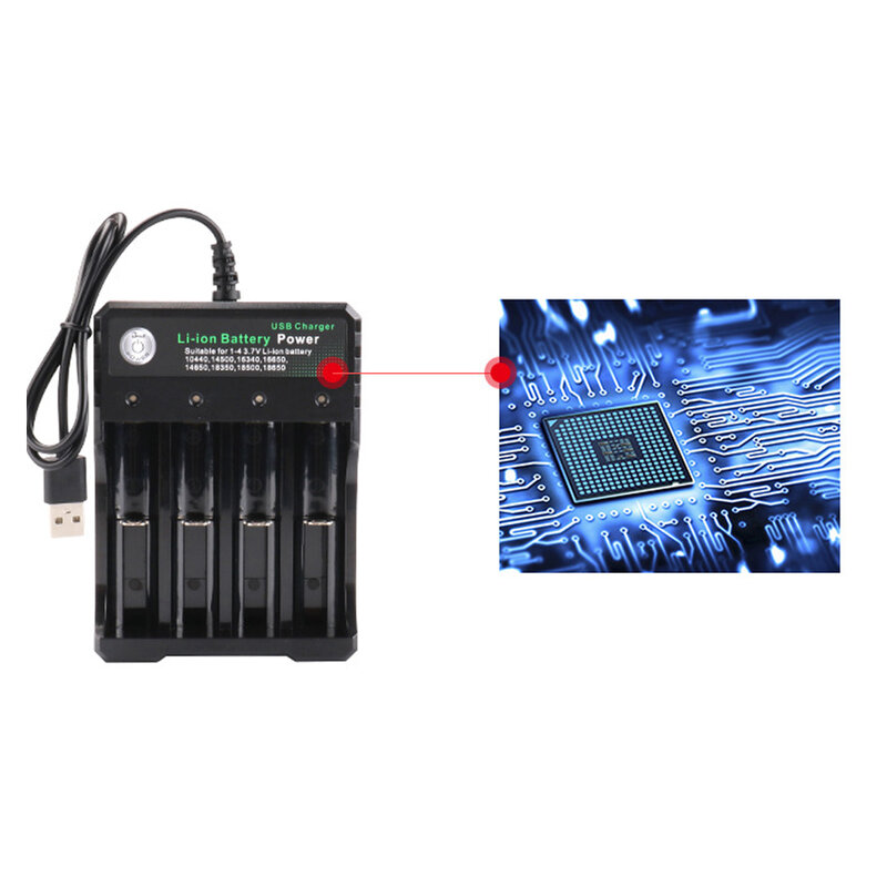 3,7 V Li-Ion cargador de batería 10440, 14500, 16340, 16650, 14650, 18350, 18500, 18650 AA/AAA cargador inteligente USB de carga independientes