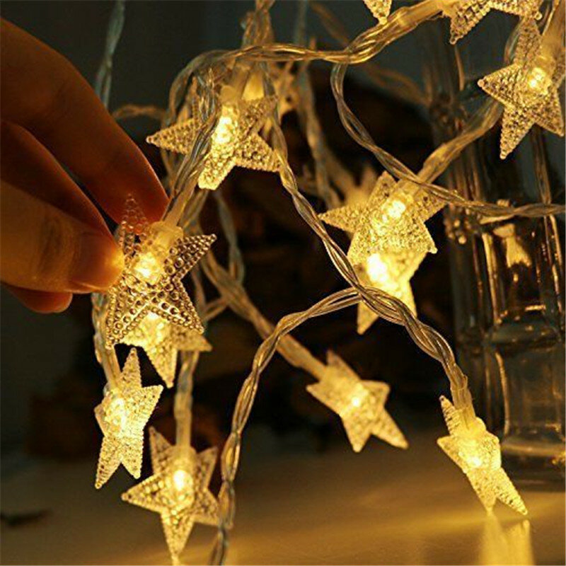 1/2/3/6 متر LED سلسلة ستار أضواء LED الجنية أضواء عيد الميلاد الزفاف أضواء الديكور AA بطارية تعمل وميض أضواء