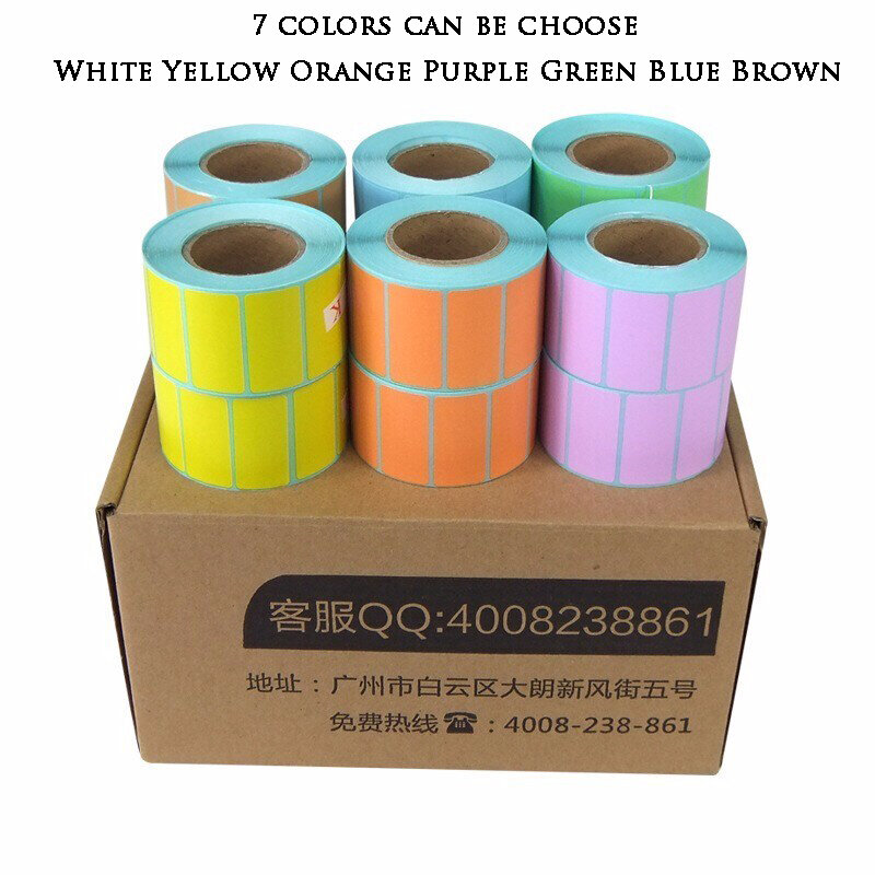 40mm x 20mm (1000 adesivi) rotoli di etichette termiche dirette 7 colori disponibili adesivi con stampa in bianco