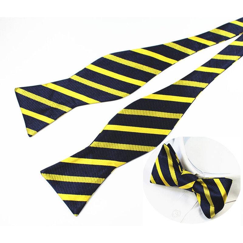 Adjustable Bowties Self Bow Tie Men's 100% Silk Jacquard Woven Men Classic Wedding Party Bow Ties Multi-Colors