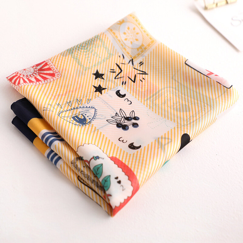 KOI LEAPING woman fashion card pattern printing 70x70cm small square scarf Silk scarf scarves headscarf hot gift