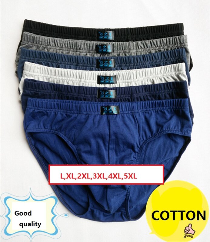 New arrival  L,XL,2XL,3XL,4XL,5XLSolid Briefs 5pcs/Lot Mens Brief Cotton Mens Bikini Underwear Pant For Men Men's cotton briefs