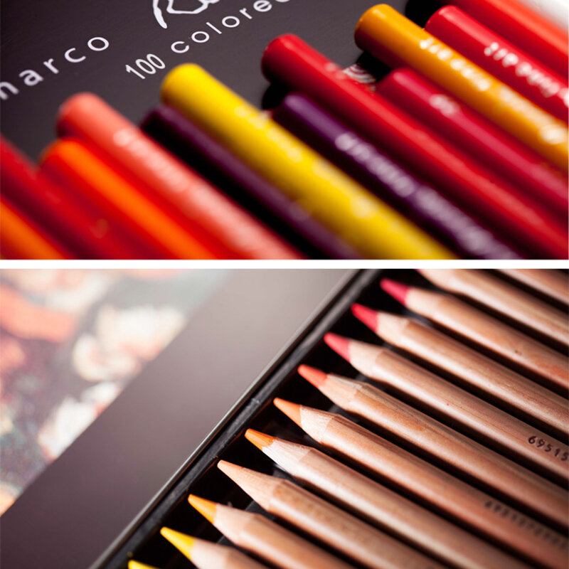 Premium 24/36/48/72/100/120 Oily Color Pencils Tin box Professional Sketch Coloured Drawing Pencil Set School Art Supplies