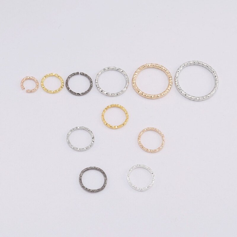 50-100pcs 8-20mm Round Jump Rings Twisted Open Split Rings jump rings Connector For Jewelry Makings Findings Supplies DIY