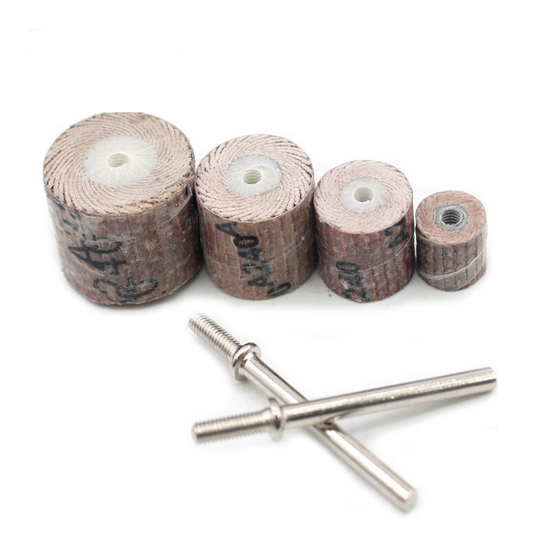 24 pçs rodas de aleta lixa polimento bits cabeça moagem para ferramentas dremel rotativo abrasivo para carpintaria remover ferrugem e rebarbas