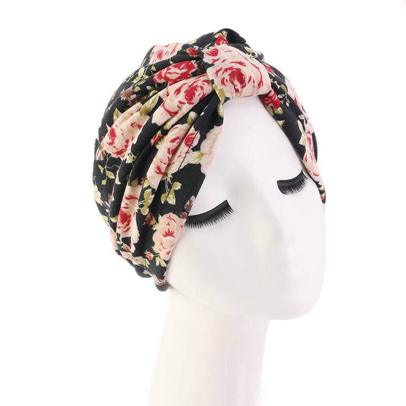 2019 muslimischen Print Stretch Turban Rüschen Haar Hüte Beanie Bandanas Schal Kopf Wrap Headwear für Frauen 18