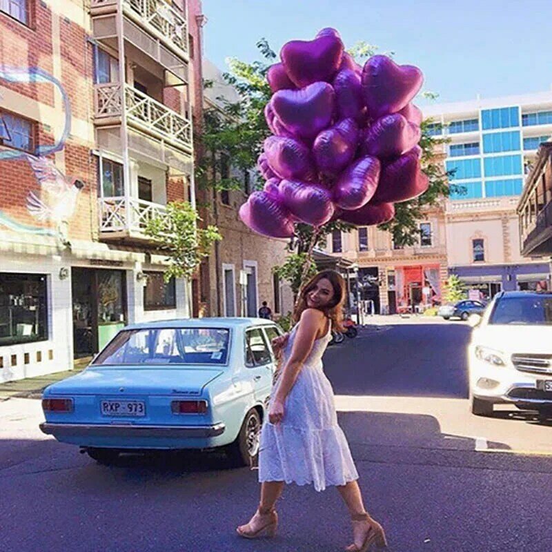 10 Buah 18 Inci Rose Emas Merah Foil Hati Balon Pernikahan Helium Inflatable Balon Metalik Pernikahan Ulang Tahun Pesta Dekorasi Hadiah