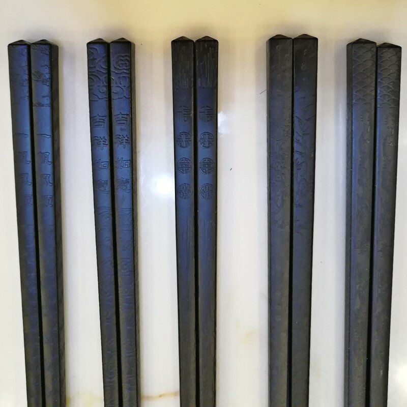 Palillos de aleación de alta calidad palillos negros de hielo de Sushi palillos de restaurante Hot Pot palillos largos del hogar palillos japoneses