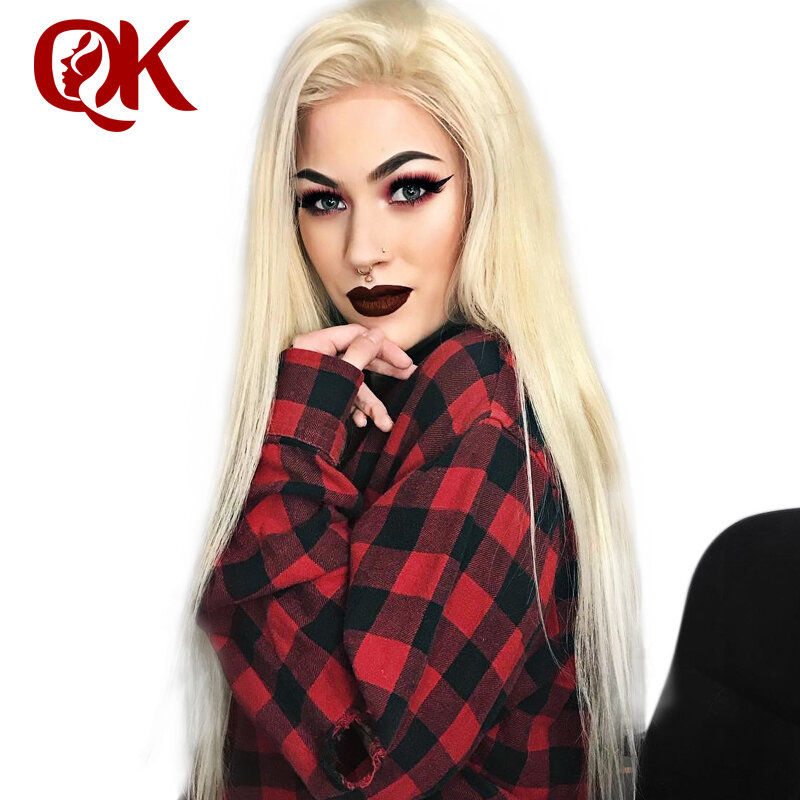 QueenKing Brazilian Human Hair Blonde 150% Density Silk Base 613 Silky Straight Remy Wigs For Women Free Overnight Shipping