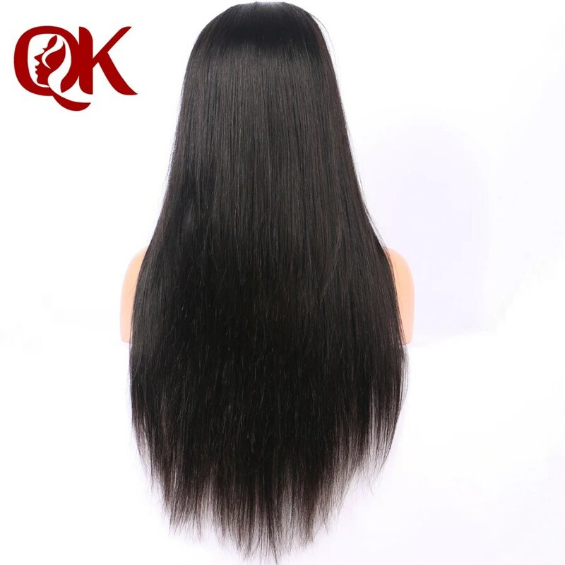 QueenKing włosy ludzkie włosy peruki PrePlucked dla czarnych kobiet Remy brazylijski prosto koronkowa peruka na przód z dzieckiem włosy bielone węzłów