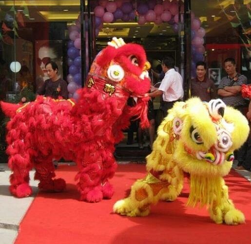 Roupa de dança de leão hongkong macao cantão, cerimônia de abertura de celebração, feita à mão, palco, leão, acessórios de dança para fora chinês