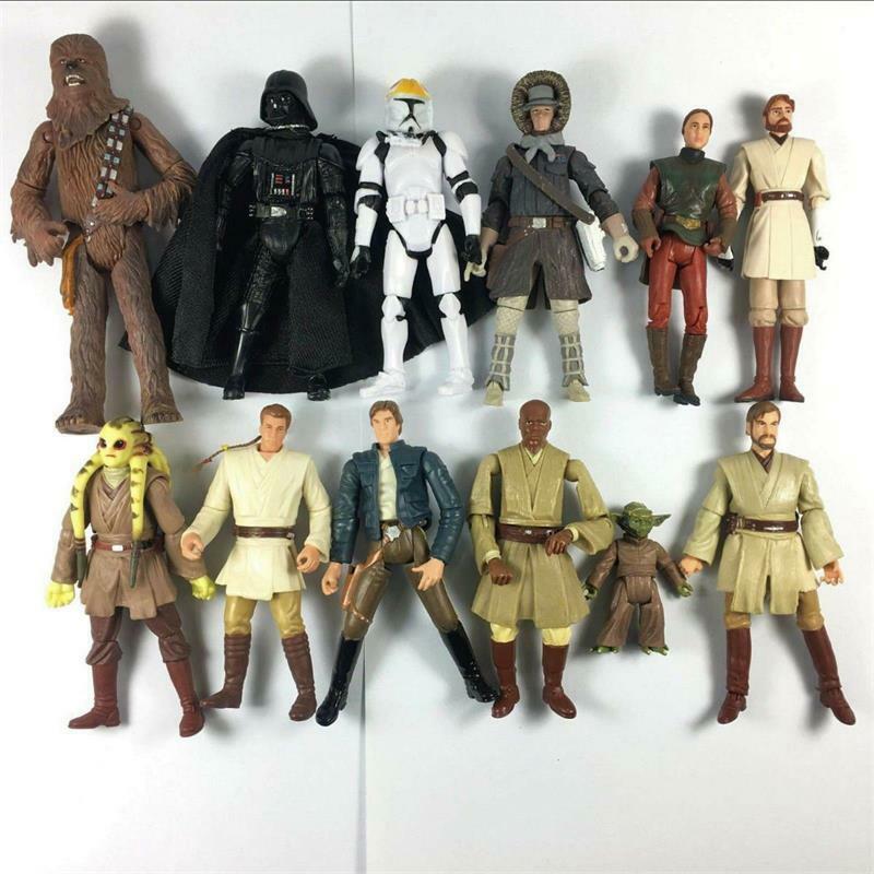 Lot 5pcs Star Wars Yoda Leia Vader Chewbacca Stormtrooper 3.75" Loose Action Figure Movies Toys Gifts Random
