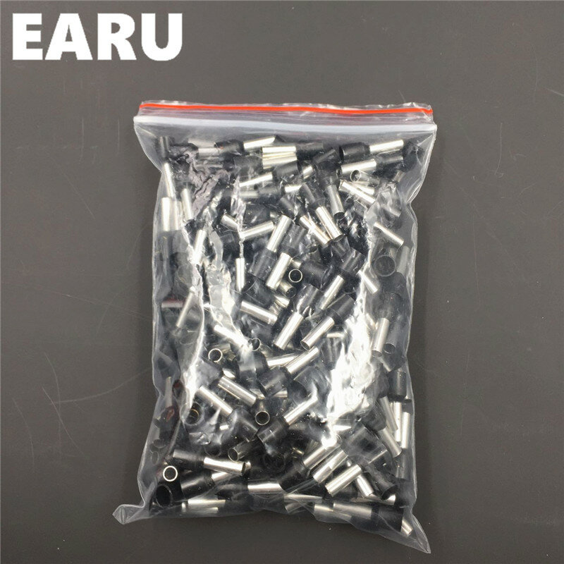 100Pcs E4009 Tube Insulating Insulated Terminal 4MM2 12AWG Cable Wire Connector Insulating Crimp E Black Yellow Blue Red Green