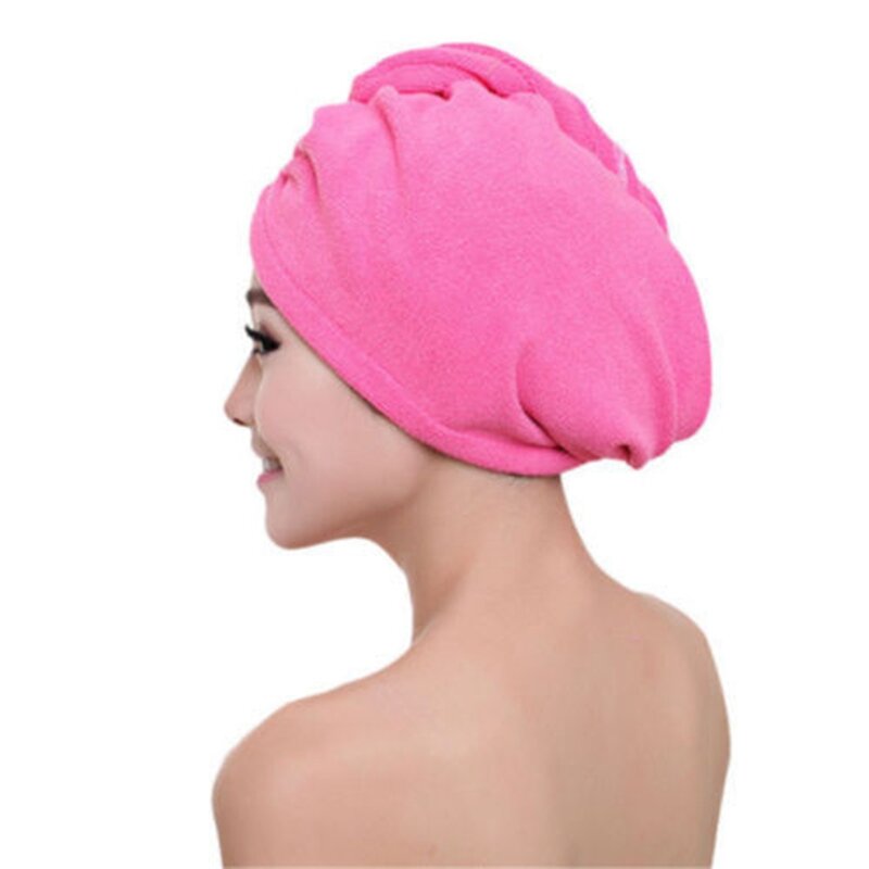 Serviette de douche en microcarence pour cheveux secs, chapeau rond, turban, bonnet pour chignon