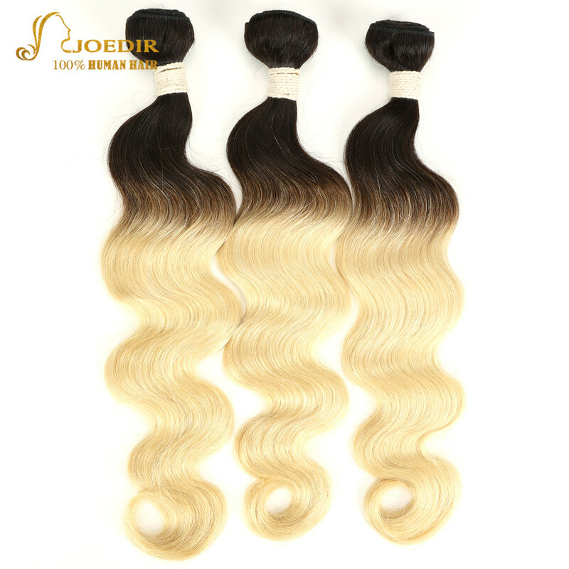 Brazilian Remy Body Wave Weave Bundle de Cabelo Humano, Joedir Hair, Ombre pré-colorido, Lingest Blonde, T1B, 613, Negócio