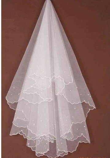 Großhandel 1,2 Meter weiße Hochzeits schleier Braut mrrige kurze Perle weiches Garn Hochzeit Zubehör Velos de Novia