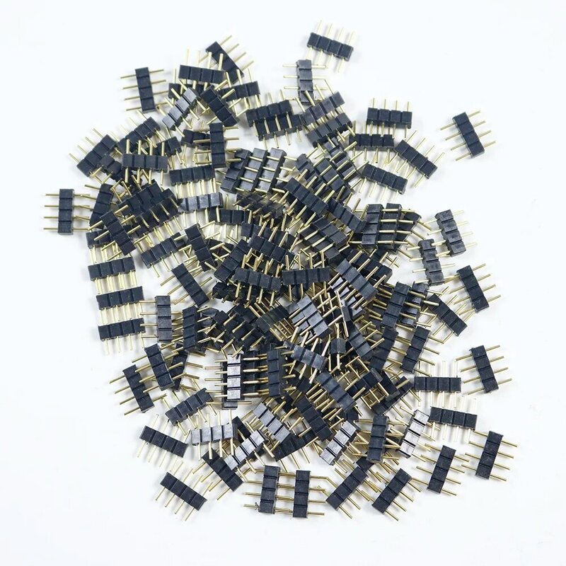 10 stücke 4 Pin Rgb-anschluss Adapter 4-pin-nadel männlichen typ doppel 4pin, Für RGB 5050 3528 Led-streifen DIY lichter einsatz led zubehör
