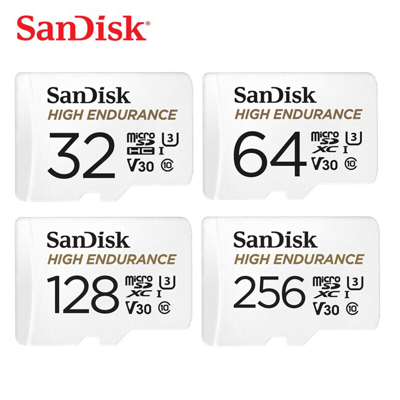 SanDisk Memory Card 32gb 64gb High Endurance Video Monitoring Micro SD Card 128gb 256gb C10 MicroSD TF Card for Video Monitoring