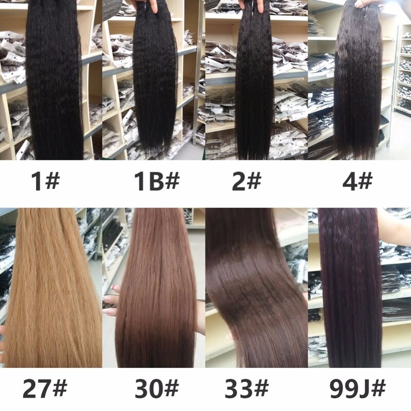 Blice syntetyczne pasma prostych włosów Yaki 10-24 cali Super włosy tkane w czystym kolorze w przedłużaniu włosów 100g na sztukę