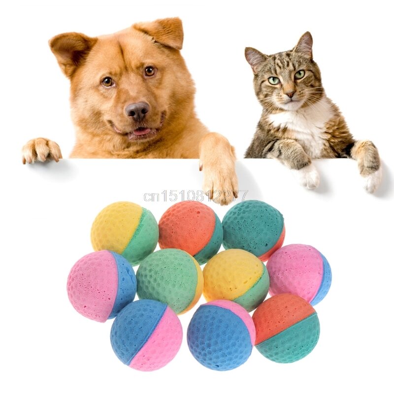 10 Pcs Huisdier Speelgoed Latex Ballen Kleurrijke Chew Voor Honden Katten Puppy Kitten Zachte Elastische # H0VH # Drop Shipping