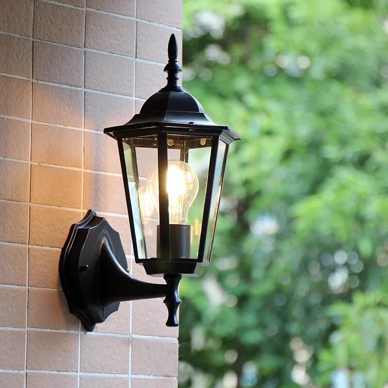 Hawboirr led estilo europeu simples, lâmpada de parede para áreas externas vila varanda à prova d'água lâmpada de ferrugem retrô corredor interior sala de estar
