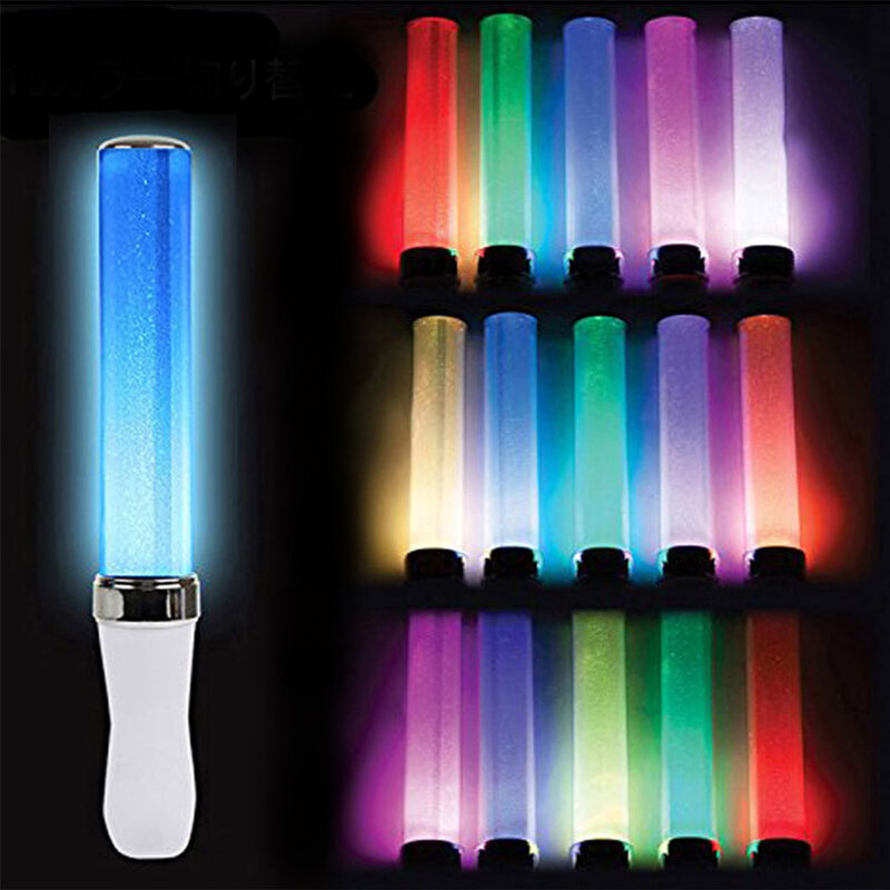 15 Colors Change LED Glow Celebration Home Light Stick Party Wedding Battery Powered Fluorescent Camping Vocal Concerts Decor